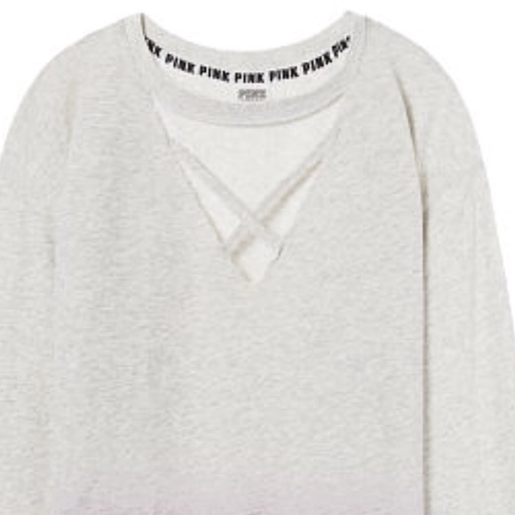 VS PINK CAMPUS PULLOVER STRAPPY FRONT CREW TUNIC SZ LG RARE - Picture 6 of 7